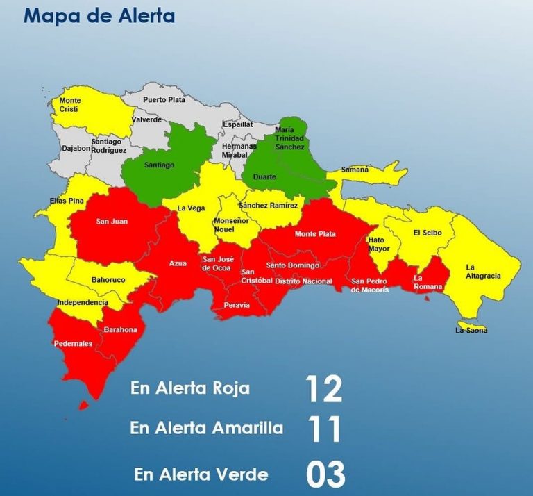 COE aumenta a 12 provincias en alerta roja por tormenta tropical Melissa