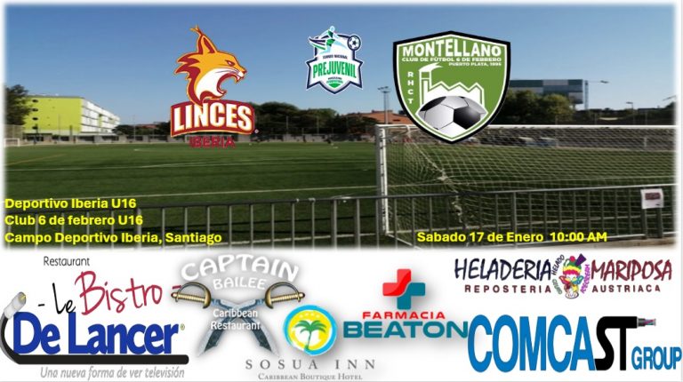 Sosúa FC estará enfrentando al Club Deportivo Iberia de Santiago en la continuación del Torneo Nacional U16 de Fútbol.