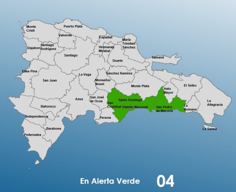 COE mantiene alerta verde en el Gran Santo Domingo y tres provincias por lluvias