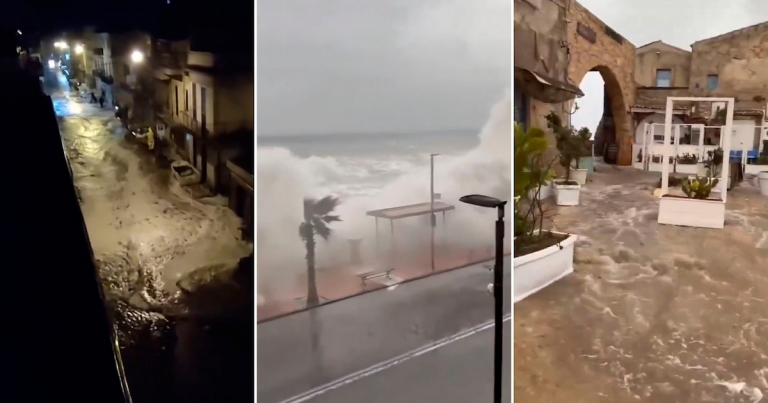 El ciclón Harry mantiene en alerta roja el sur de Italia con vientos de 150 km/h y olas de 10 metros