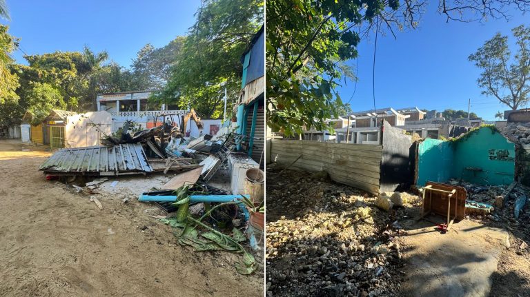 URBE derriba cinco establecimientos en la playa de Sosúa en medio de disputa por reubicación comercial