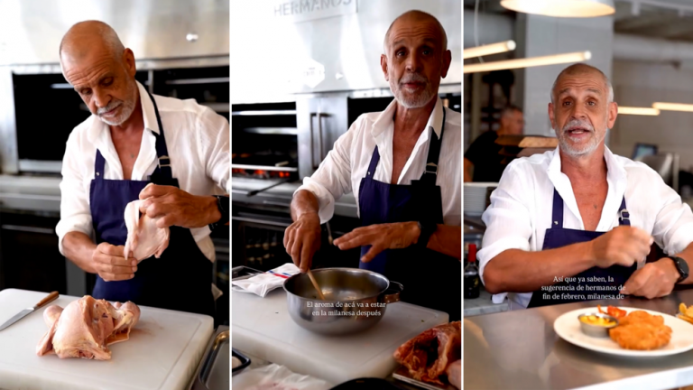 Christian Petersen mostró cómo se logra una milanesa de pollo perfecta: “De a poco, vuelvo a cocinar”