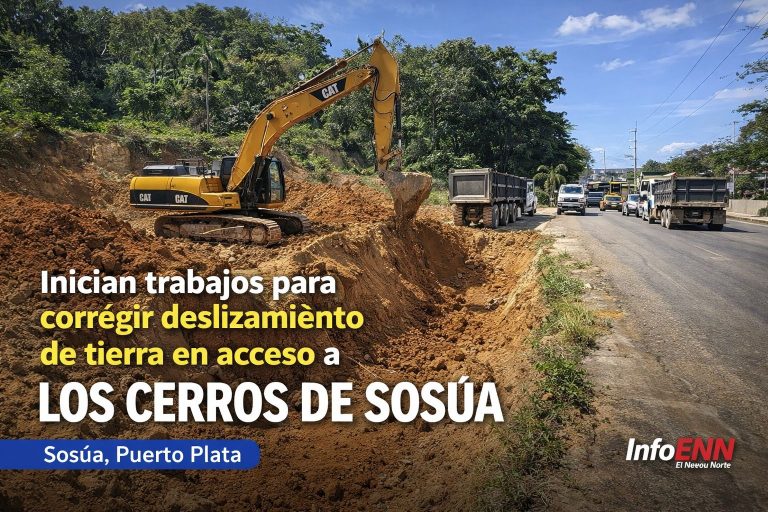 Inician trabajos para corregir deslizamiento de tierra en acceso a Los Cerros de Sosúa