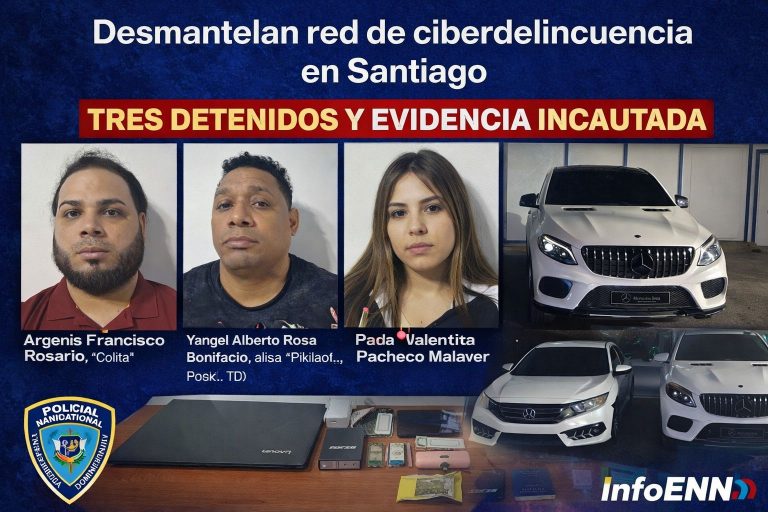 Desmantelan red de ciberdelincuencia en Santiago: tres detenidos y equipos incautados