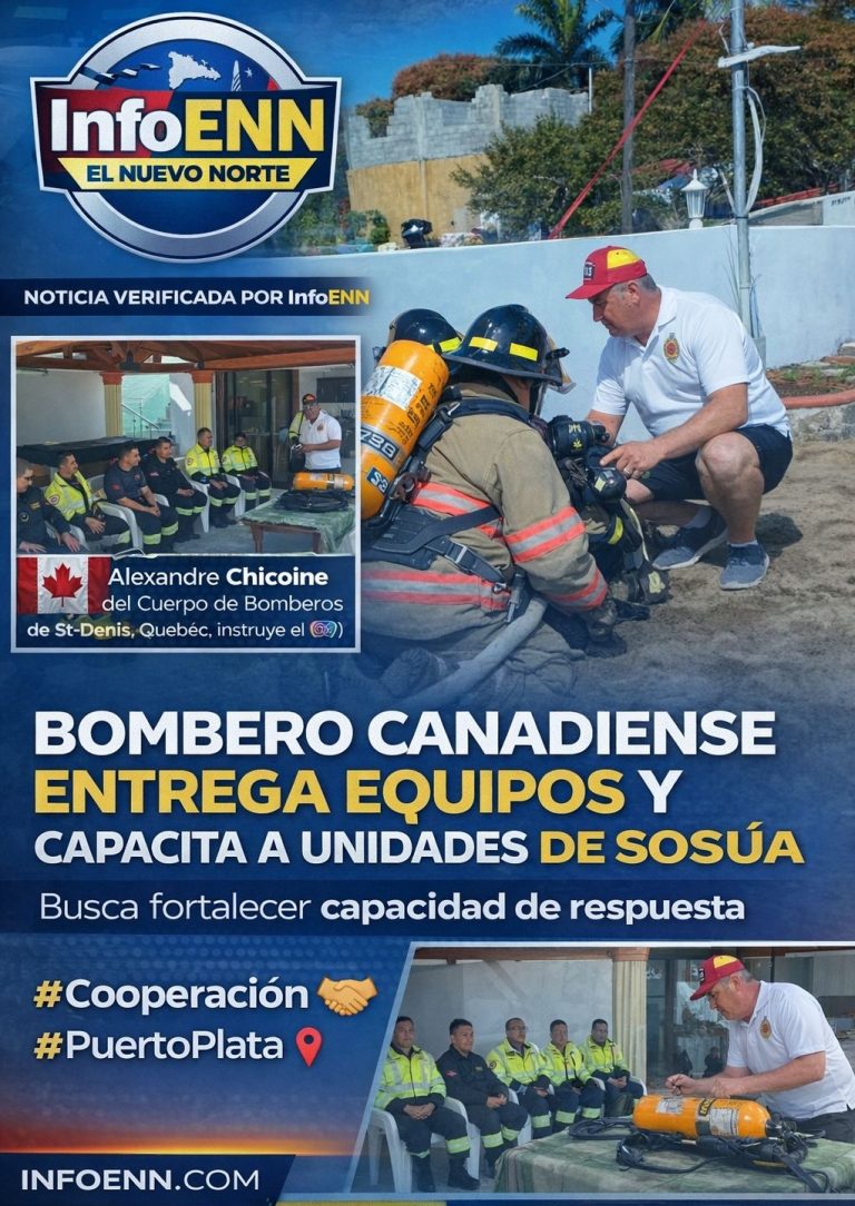 Bombero canadiense entrega equipos y capacita a unidades de Sosúa