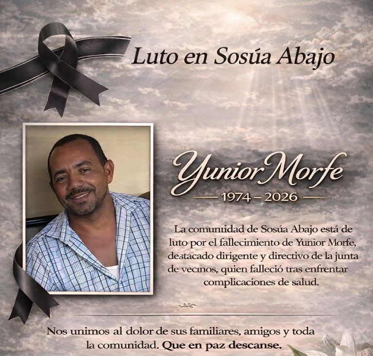 Fallece dirigente comunitario Yunior Morfe en sosúa abajo