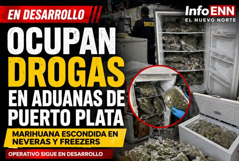 Ocupan drogas ocultas en electrodomésticos en Aduanas de Puerto Plata; operativo continúa en desarrollo