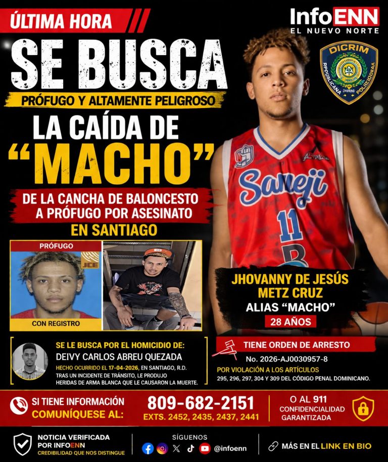 La caída de “Macho”: de la cancha de baloncesto a prófugo por homicidio en Santiago