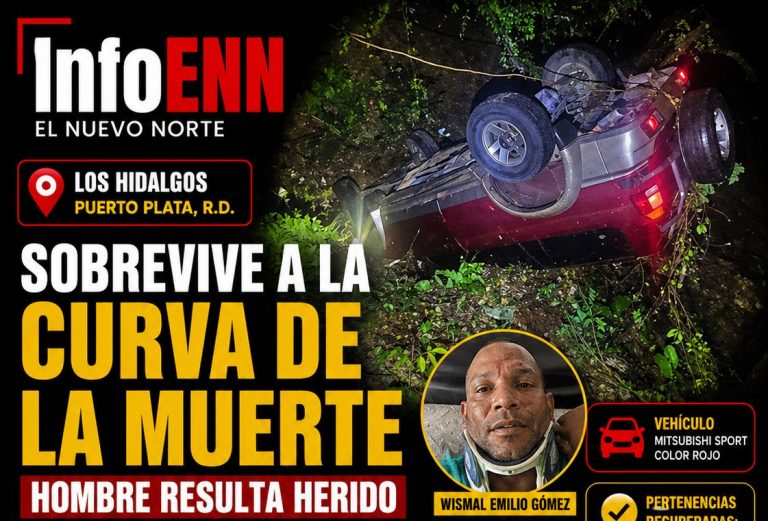 Hombre resulta herido tras accidente en la “Curva de la Muerte” en Los Hidalgos
