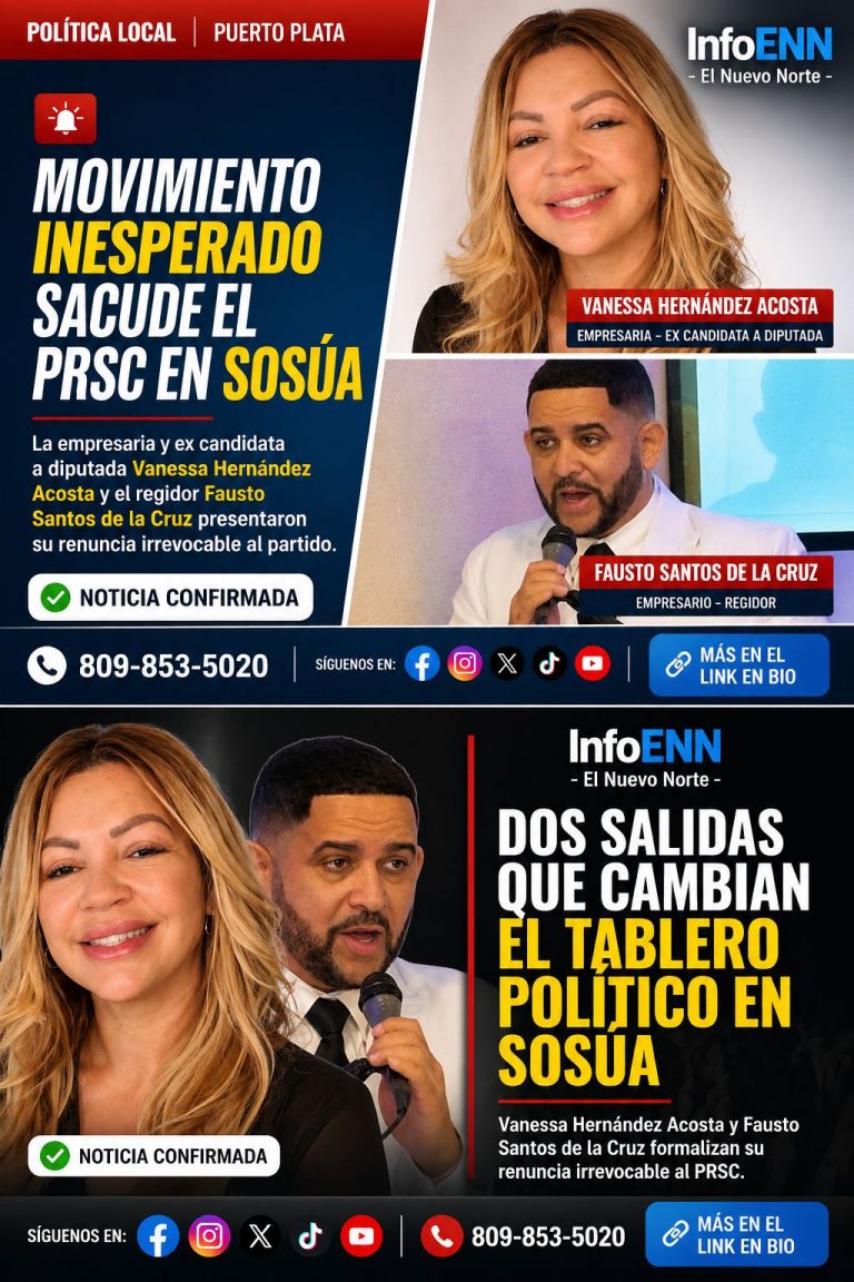 Renuncian dos altos dirigentes del PRSC en Sosúa y generan impacto político local