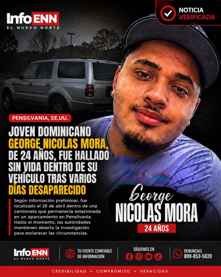 Joven dominicano de Newark es hallado sin vida en Pensilvania tras varios días desaparecido