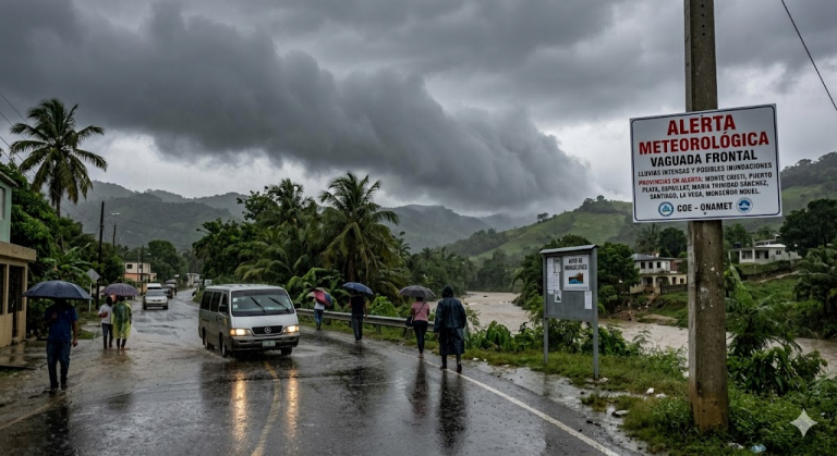 INDOMET pronostica retorno de aguaceros fuertes con tormentas eléctricas esta tarde en el interior del país y mantiene alertas vigentes